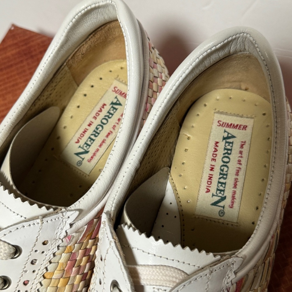 AEROGREEN Costa Pink and White Woven Golf Shoes RT 1100 Womens - Picture 8 of 9